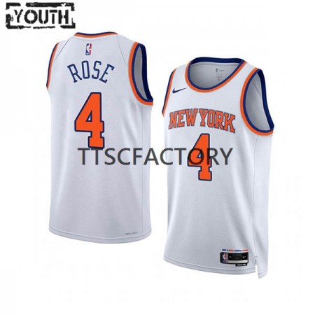 Maillot Basket New York Knicks Derrick Rose 4 Nike 2022-23 Association Edition Blanc Swingman - Enfant